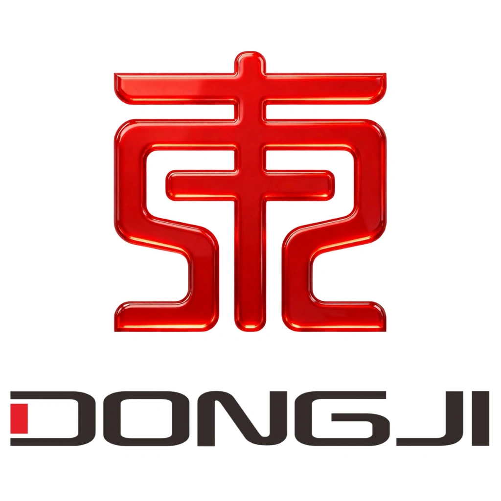 Industrial manufacturing company logo for Dongji OEM ODM sheet metal fabrication and kiosk enclosure factory China